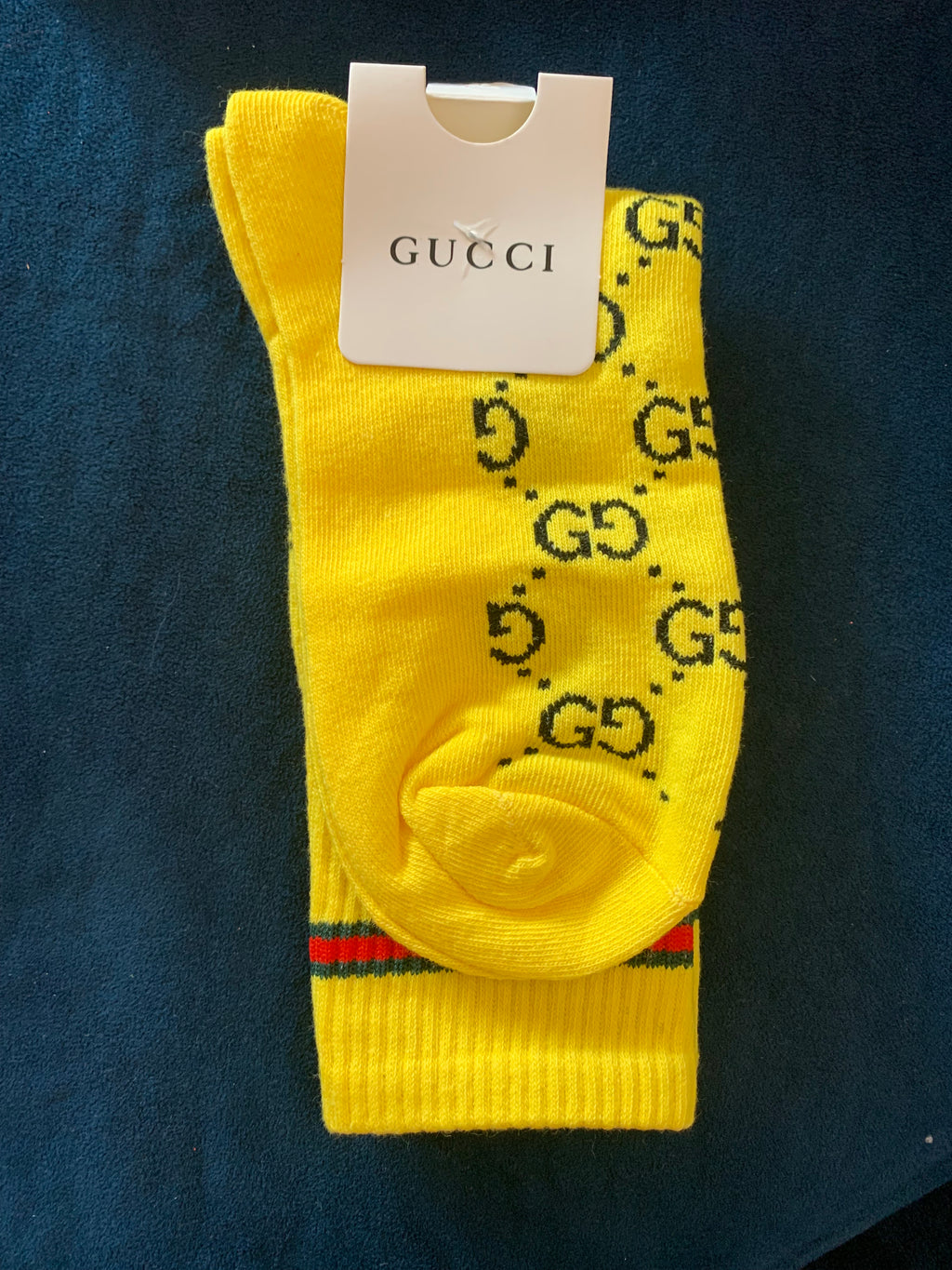Yellow Red Trimmed Socks