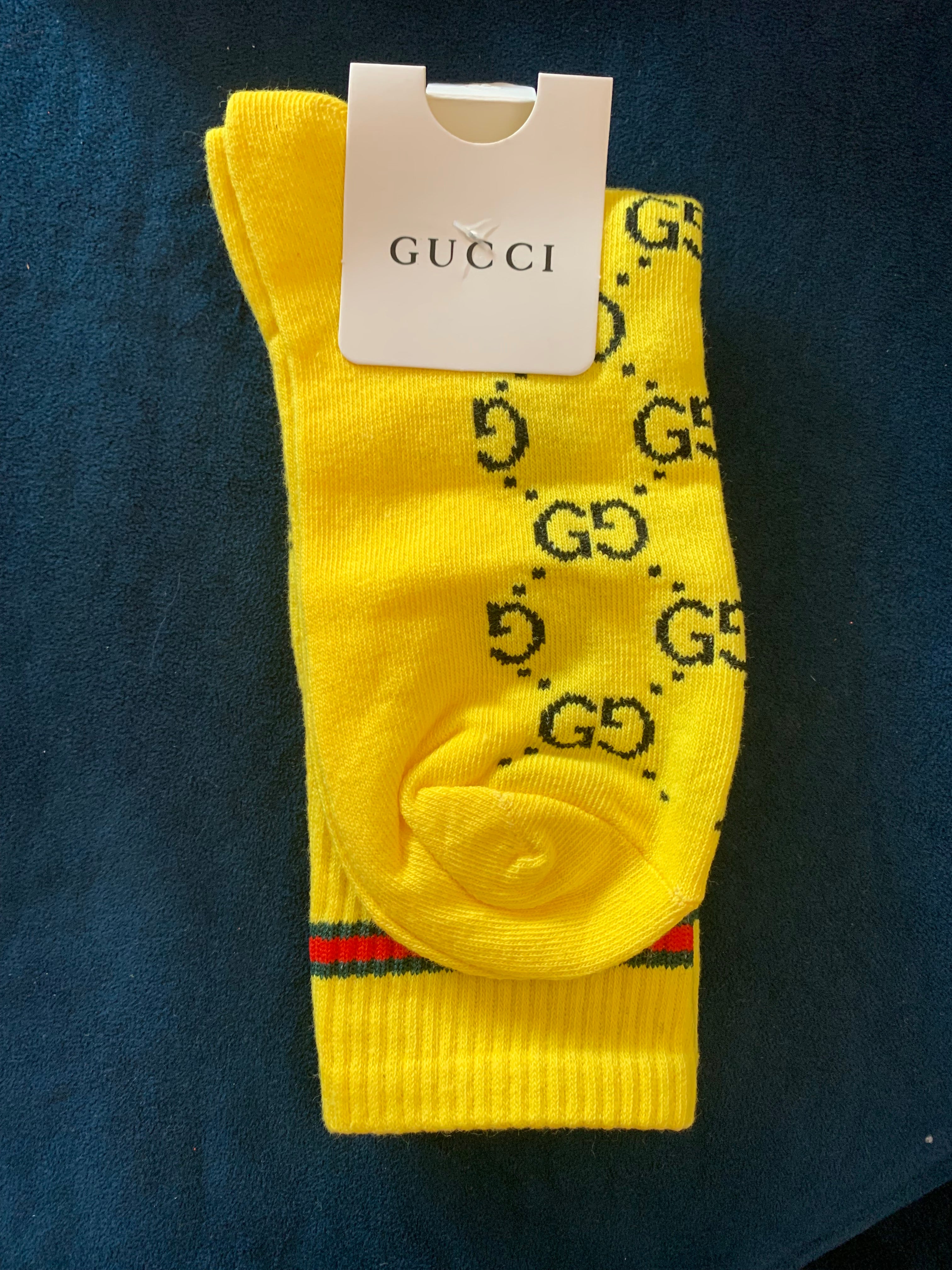 Yellow Red Trimmed Socks