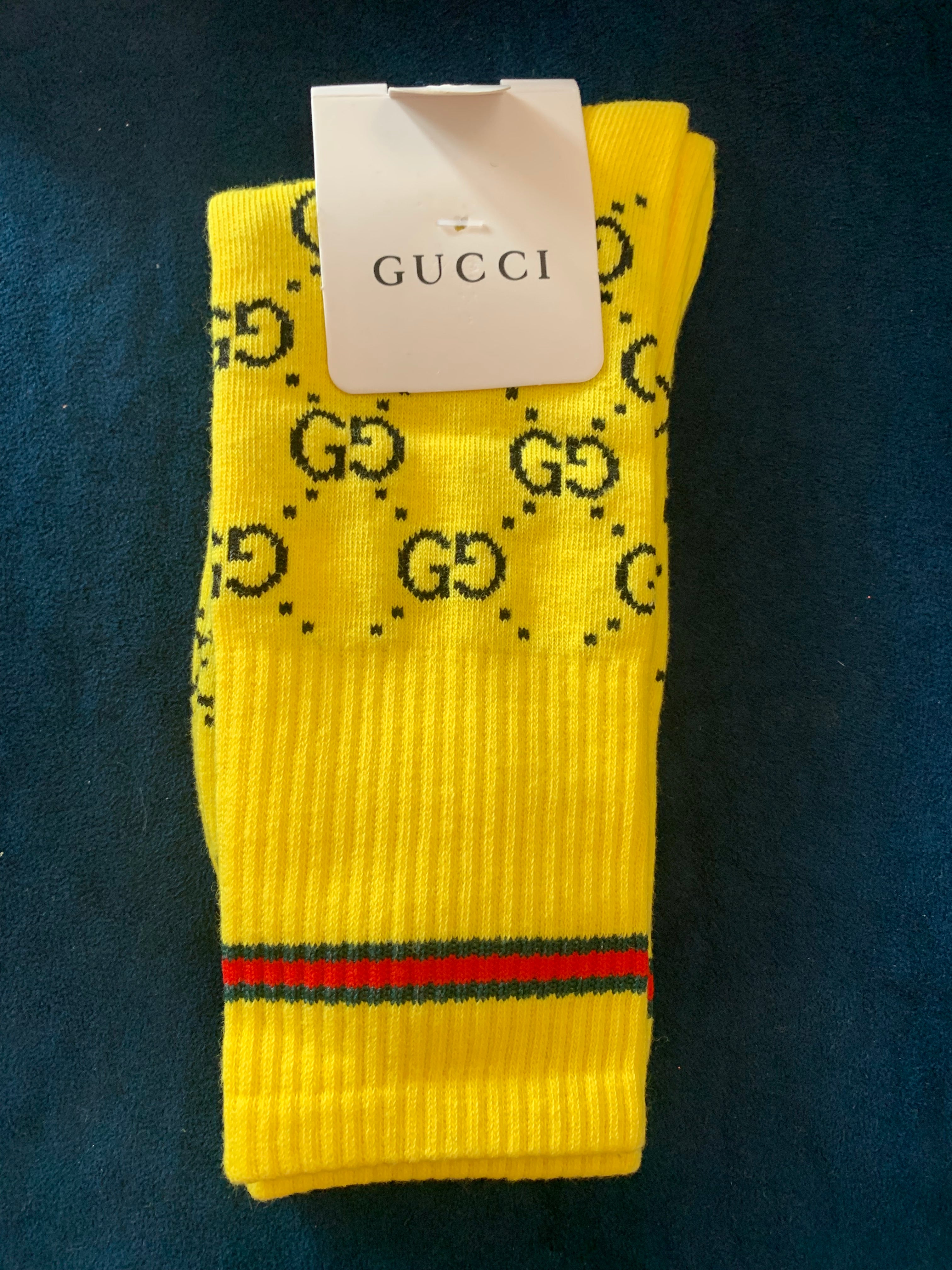 Yellow Red Trimmed Socks
